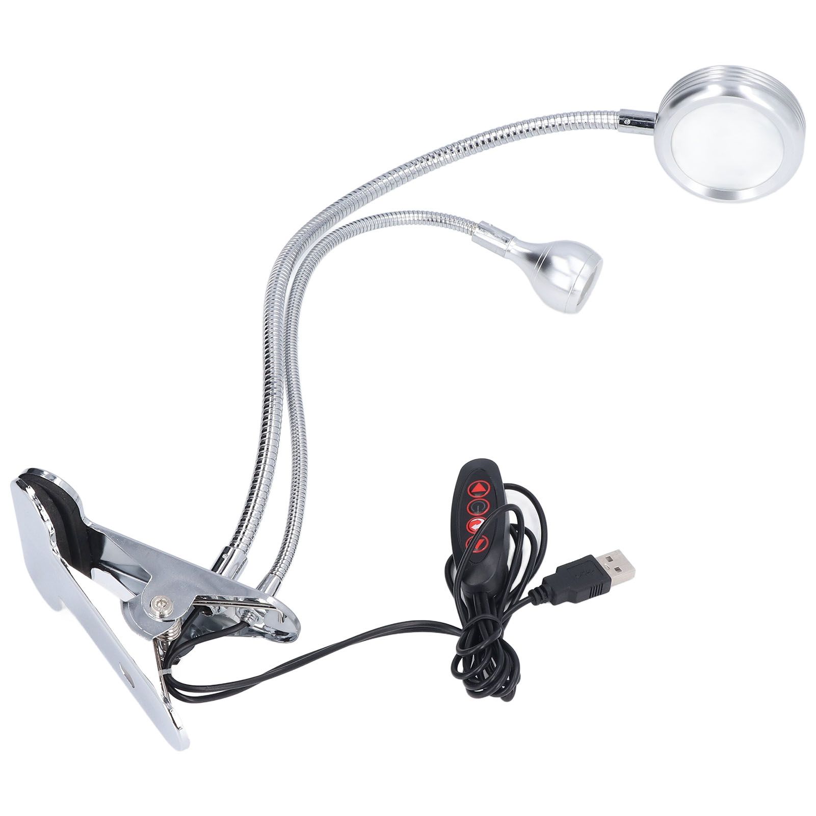 Clip Desk Lamp 10 Gear Adjustable LED Double Head Gooseneck Table Lamp Reading view 2