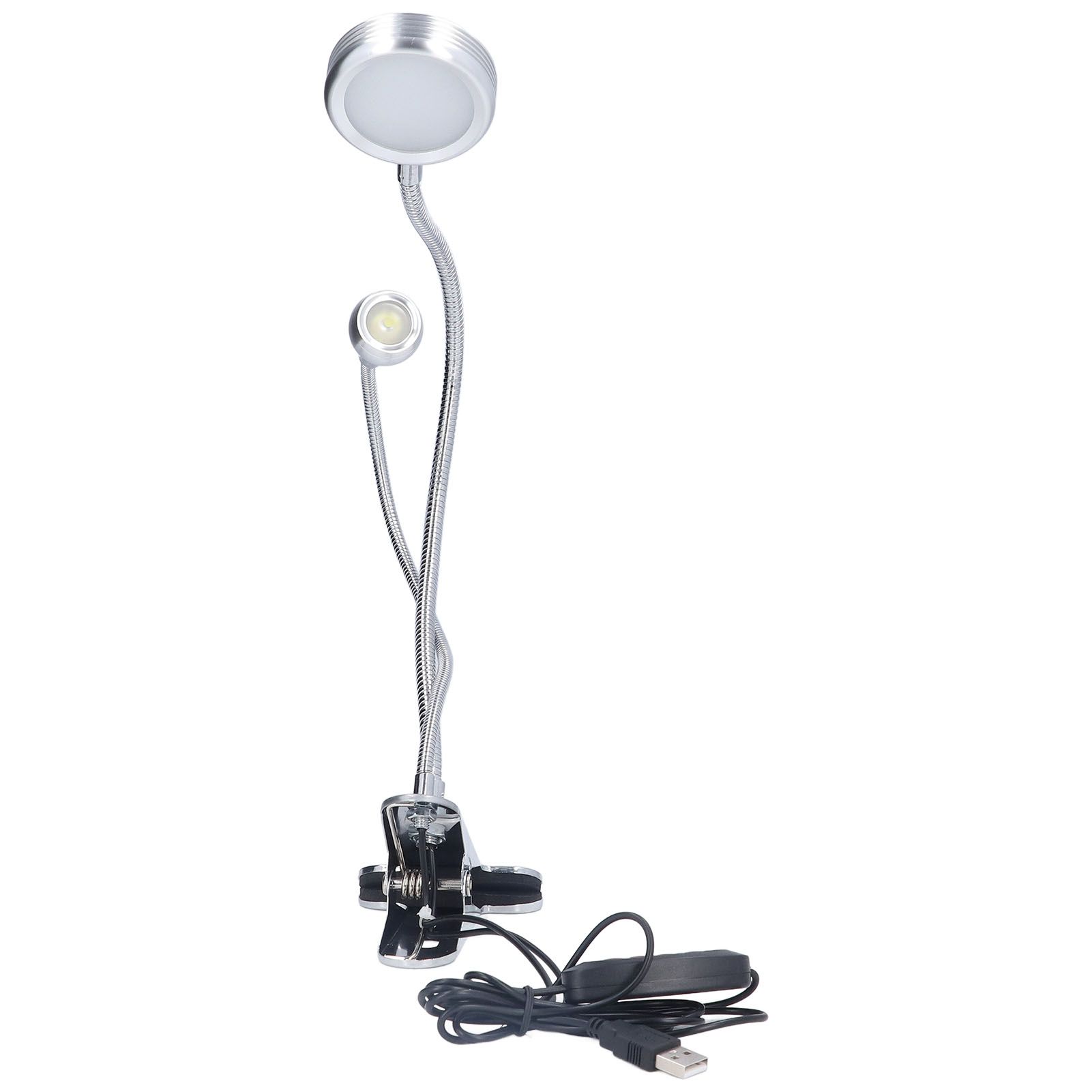 Clip Desk Lamp 10 Gear Adjustable LED Double Head Gooseneck Table Lamp Reading view 3