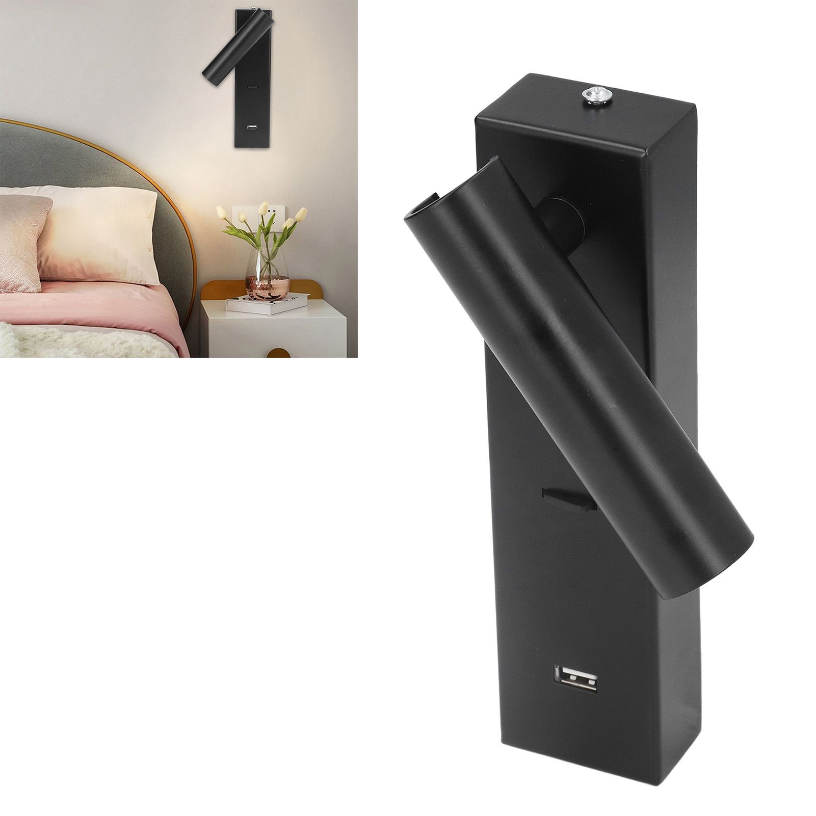 Wall Mounted Reading Light Minimalist Fashion LED Wall Lamp with Switch USB view 11