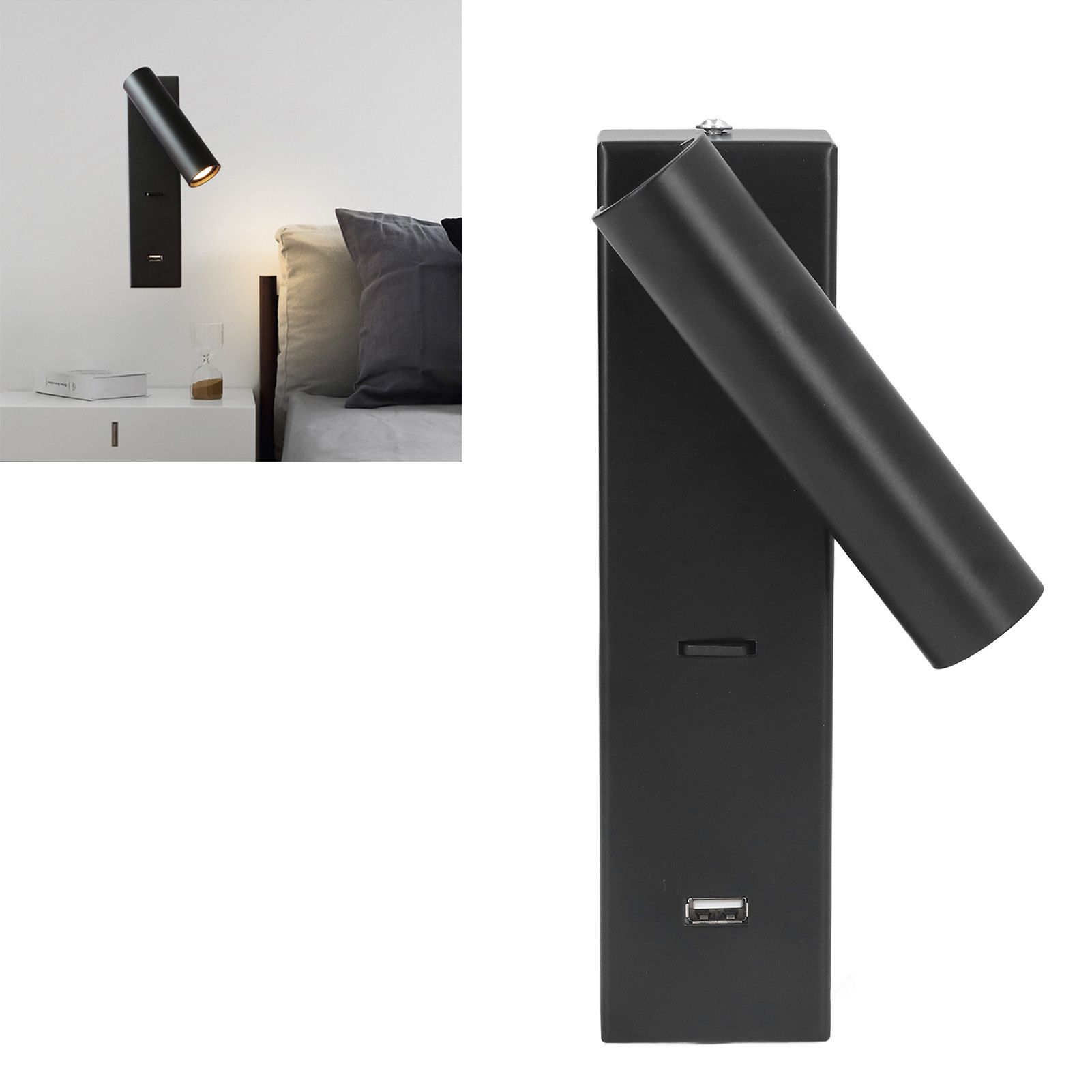 Wall Mounted Reading Light Minimalist Fashion LED Wall Lamp with Switch USB view 12