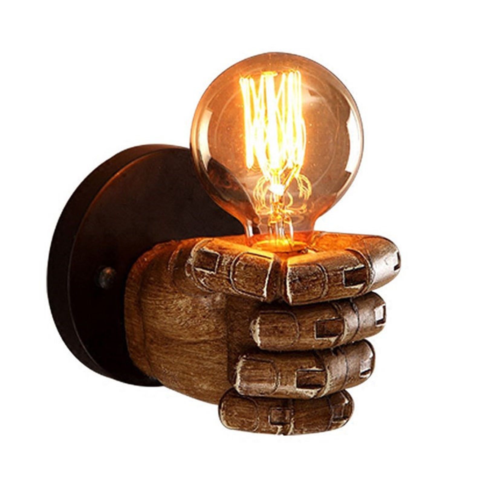Wall Light Decoration Holder Novelty Fist Shape Wall Lamp Holder Wall Art — image 1