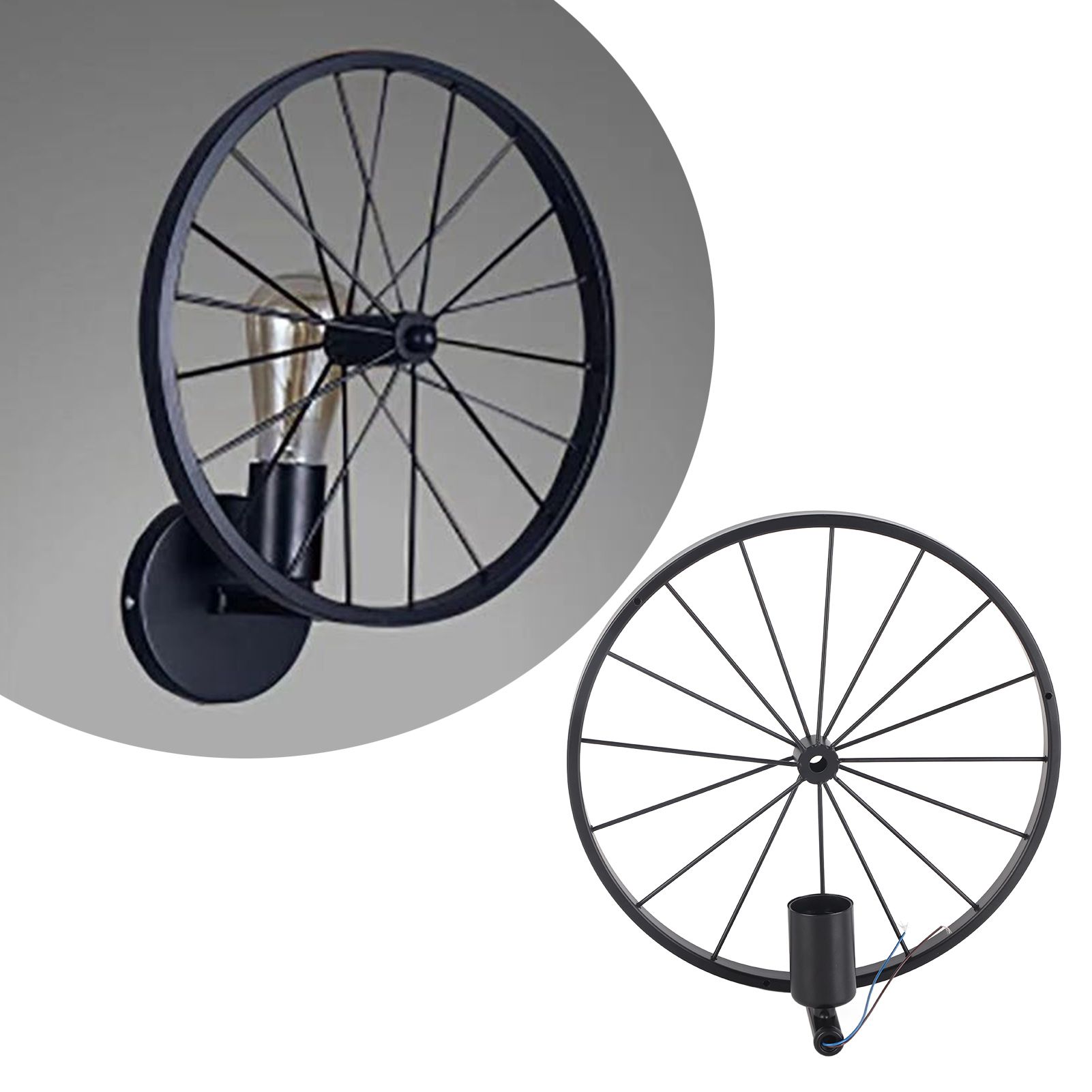 Wall Lamp Decorative Wheel Light Retro Industrial Style Iron for Balcony view 8