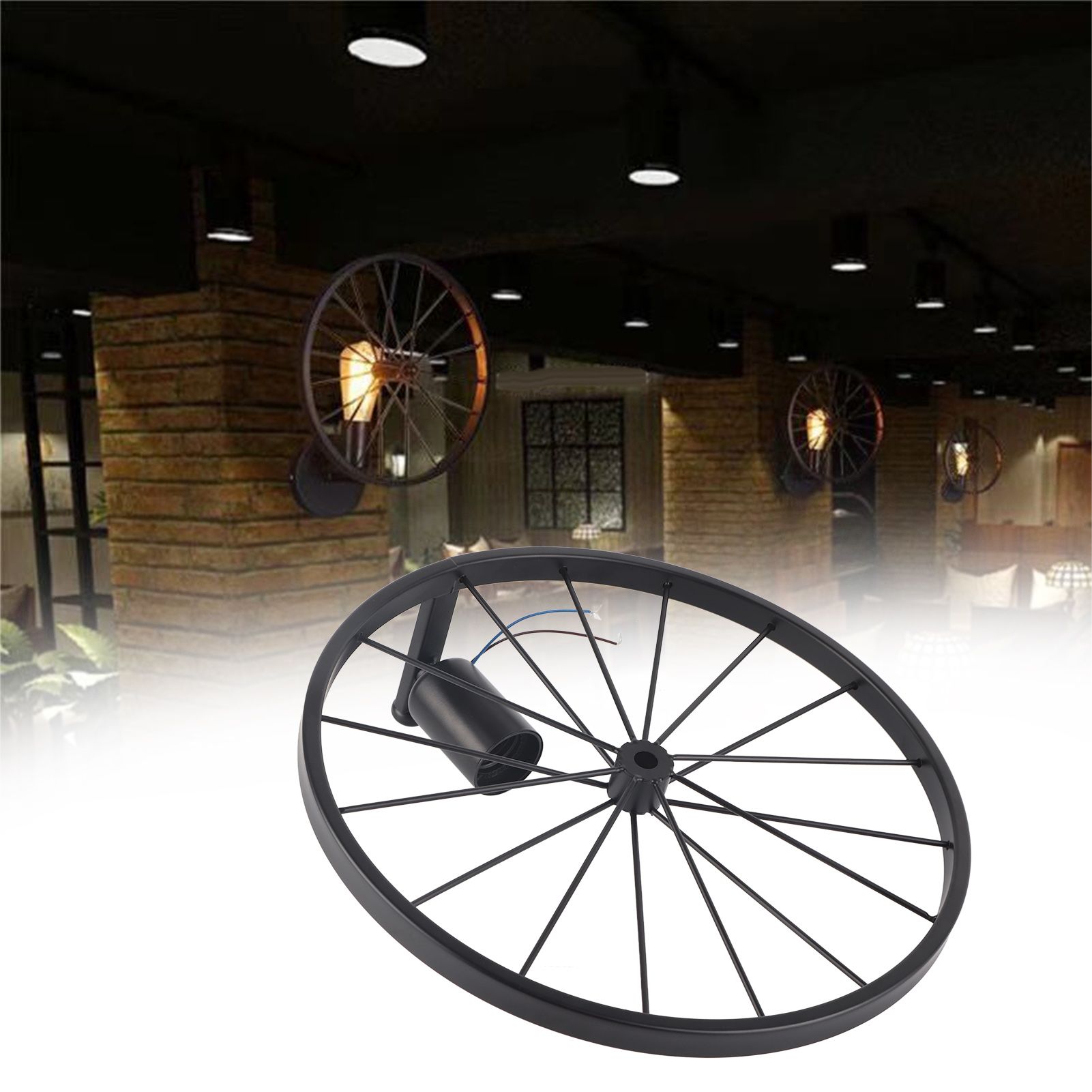 Wall Lamp Decorative Wheel Light Retro Industrial Style Iron for Balcony view 10