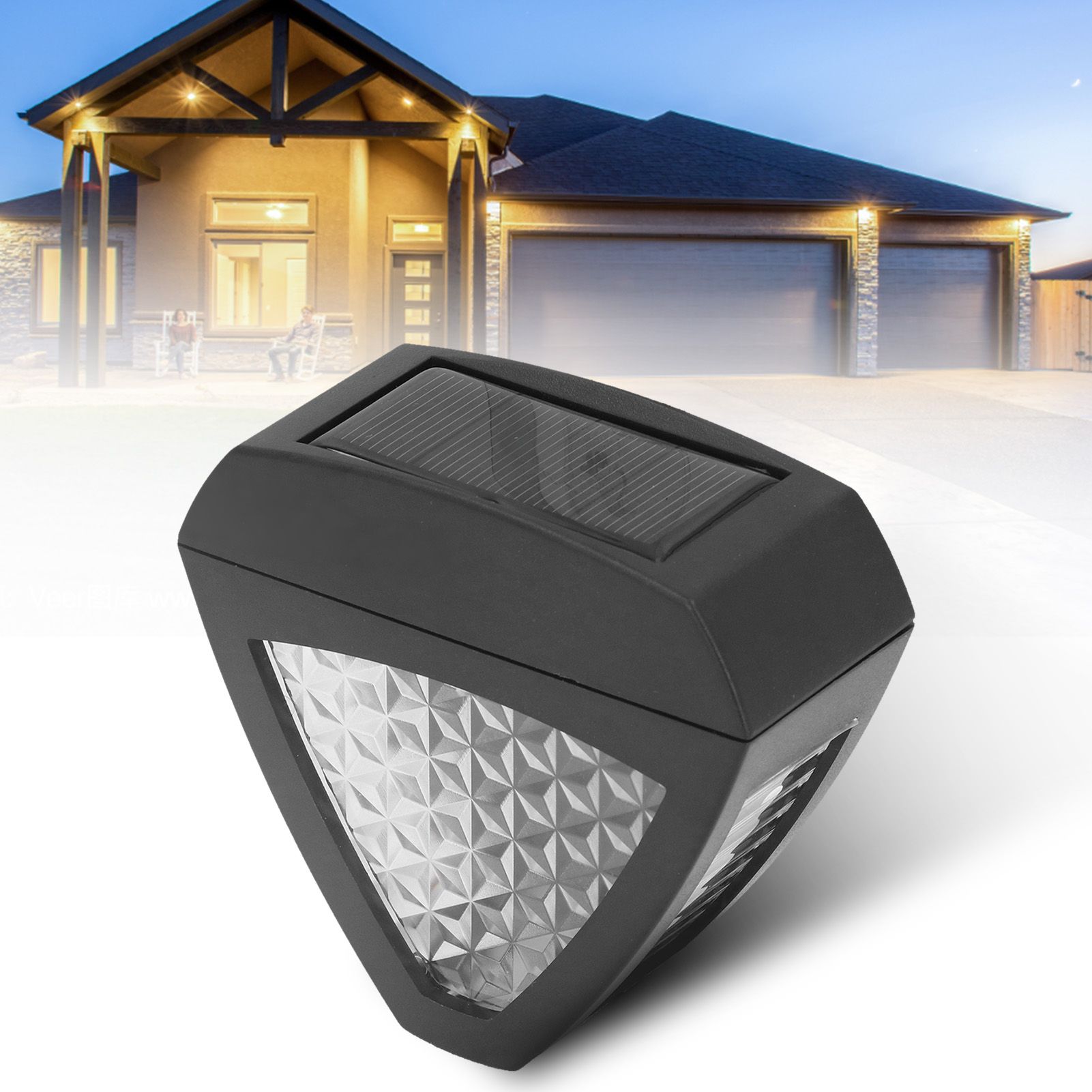 LED Solar Wall Lamp Soft Warm Light Long Battery Life IP44 Wall Light for Home view 12