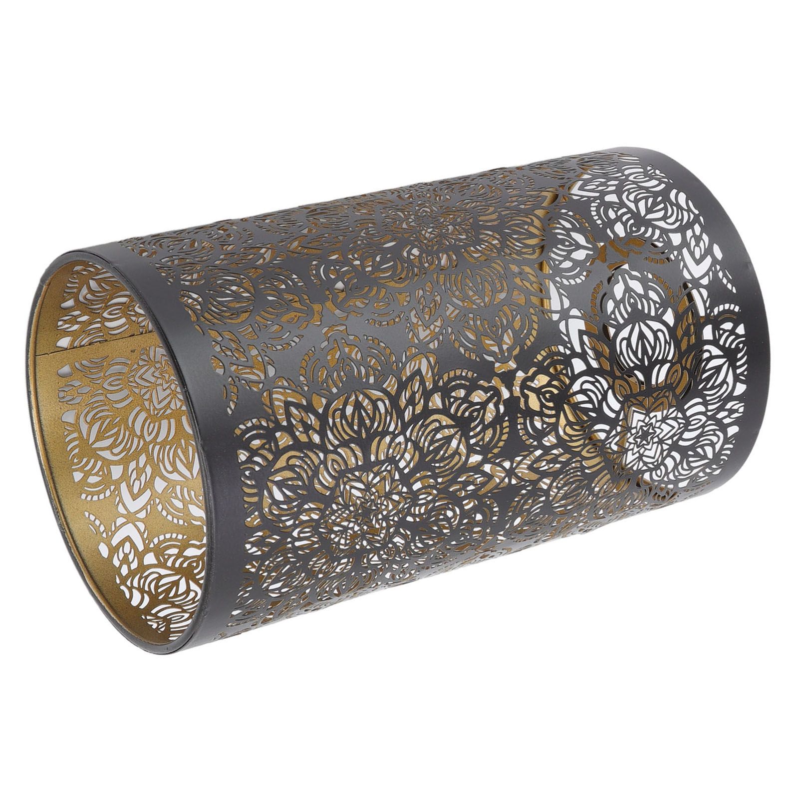 Lamp Shade Hollow Carving Metal Cylindrical Circular Pattern E27 E26 view 2