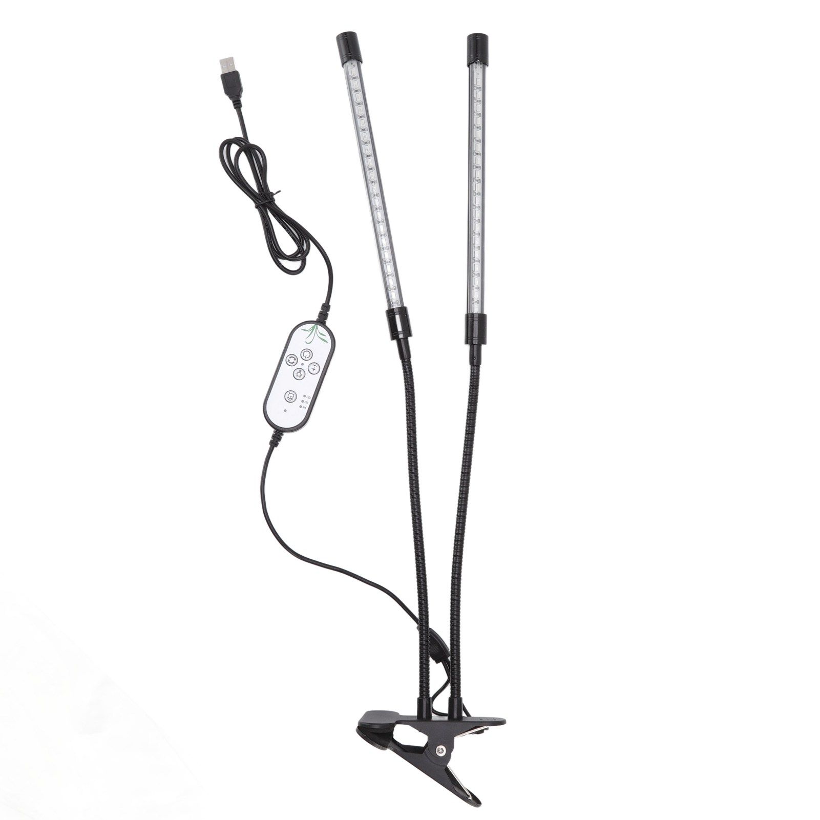 Plant Grow Light Dimmable Timing Full Spectrum USB Powered Dual Head Clip On