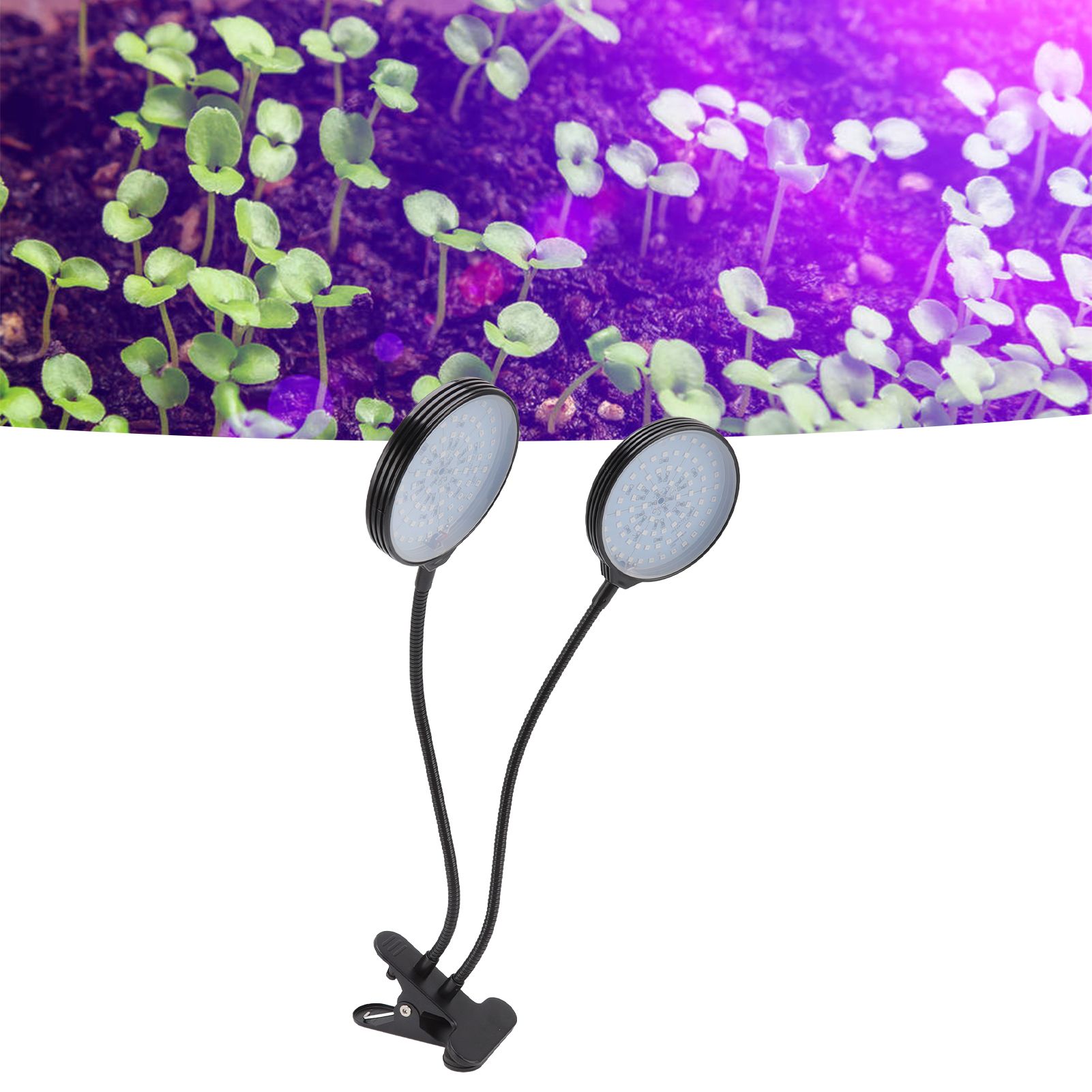30W Double Head LED Plant Growing Lights Clip On 5 Level Brightness Grow Lamp view 11