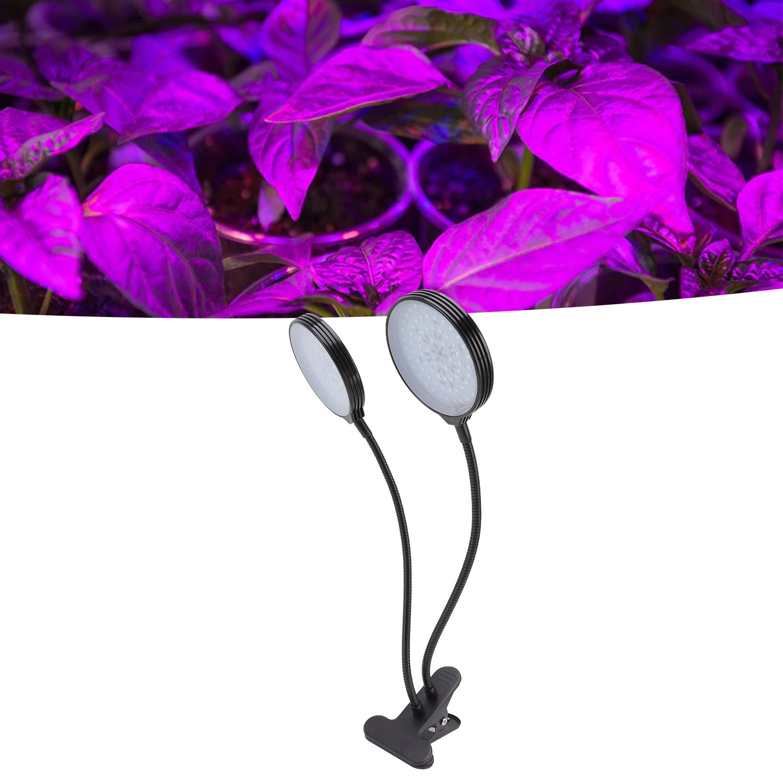 30W Double Head LED Plant Growing Lights Clip On 5 Level Brightness Grow Lamp view 12