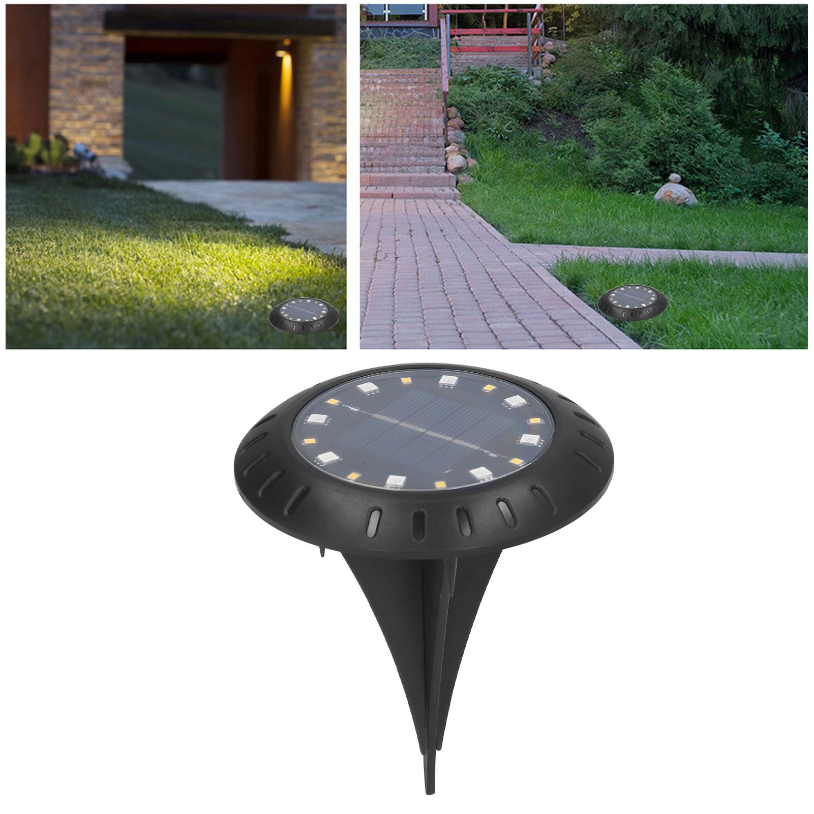 Solar Ground Lights Automatic Charging RGB LED Lamp Beads IP67 Waterproof Warm view 12