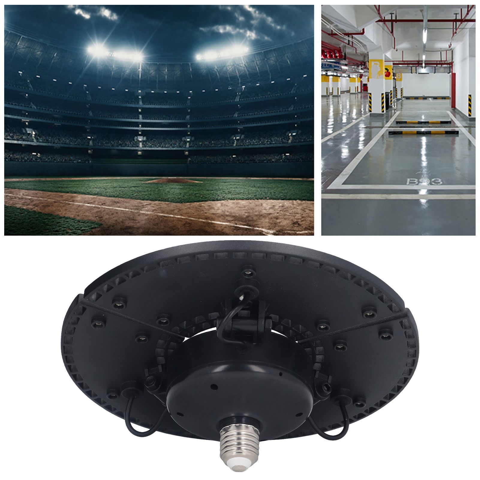 LED Bay Light 60W Waterproof 288 Lamp Beads Foldable 3 Leaf E26 E27 Garage view 11