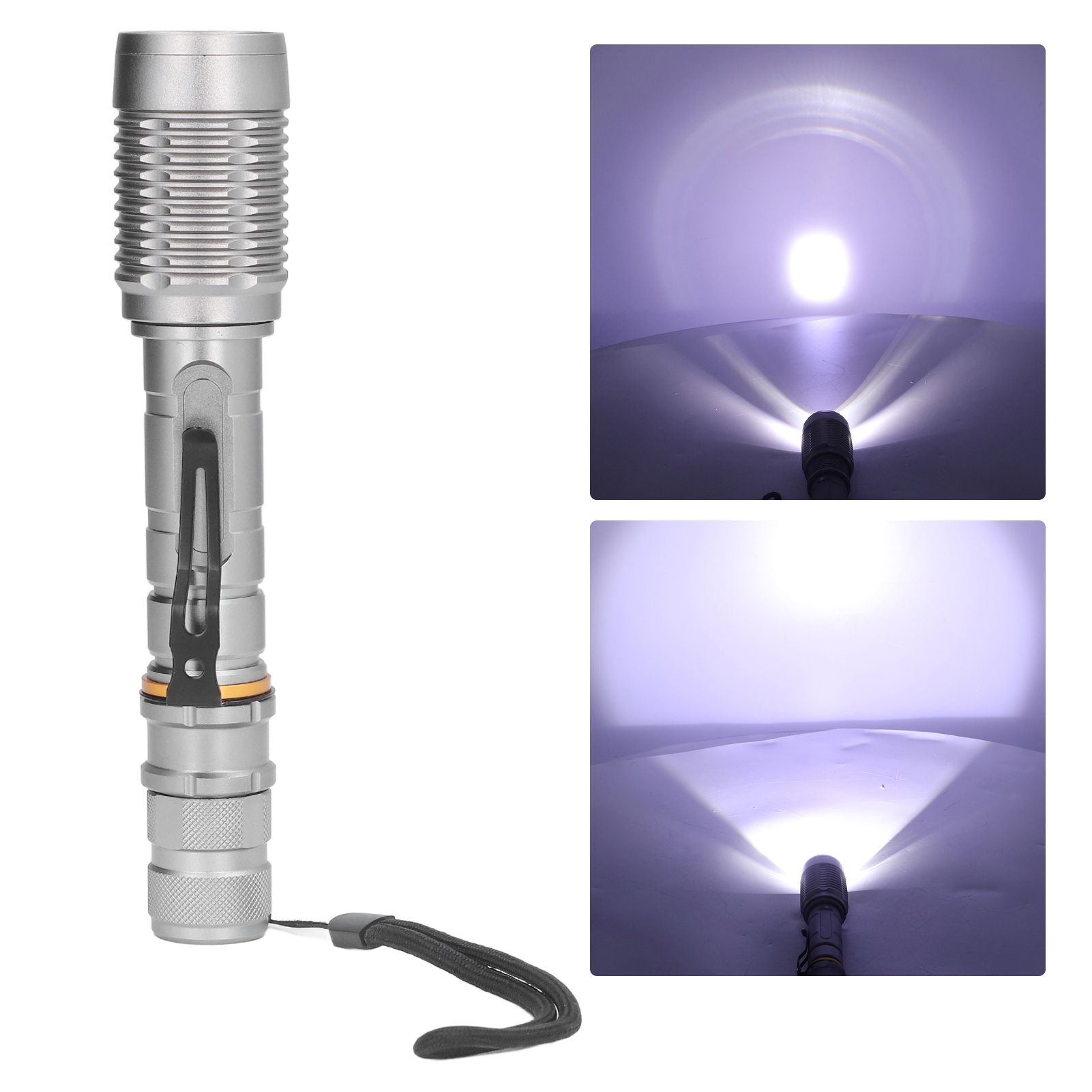 Telescopic Zoomable Flashlight 5 Lighting Modes 5000LM Waterproof Bright view 9