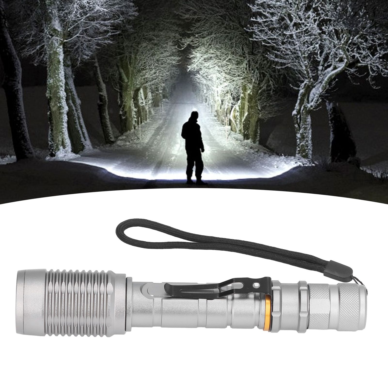 Telescopic Zoomable Flashlight 5 Lighting Modes 5000LM Waterproof Bright view 10