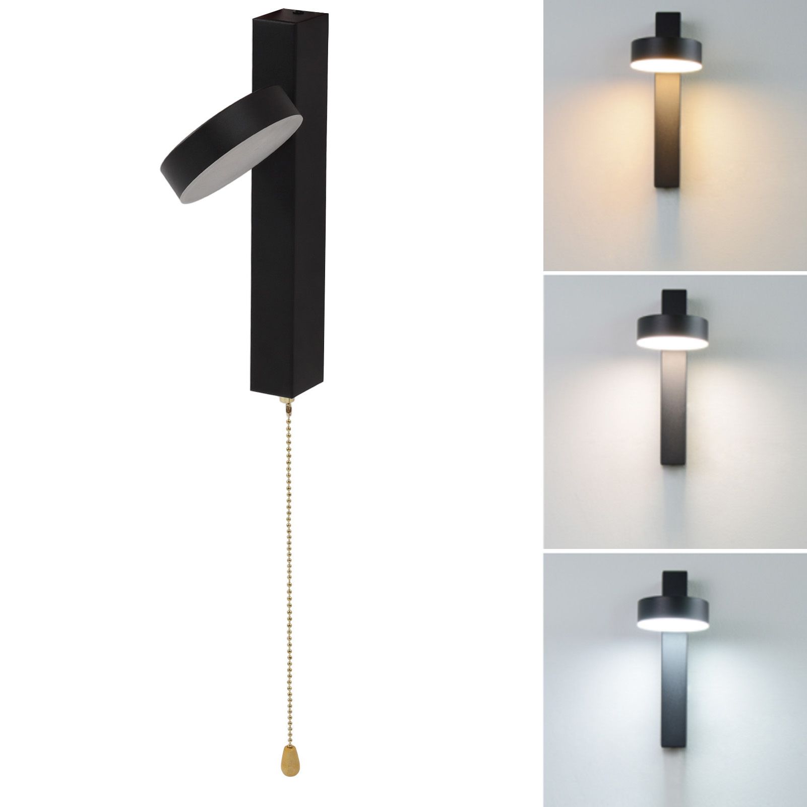 LED Wall Lights 3 Color Modes Modern Style Aluminium Pull Chain Switch Modern view 11