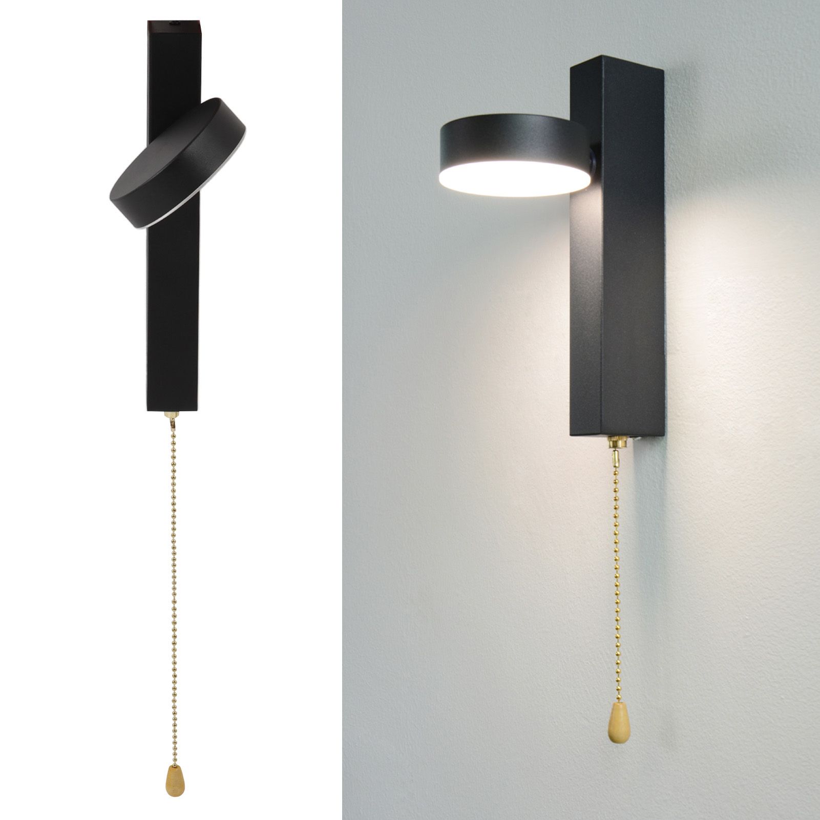LED Wall Lights 3 Color Modes Modern Style Aluminium Pull Chain Switch Modern view 12