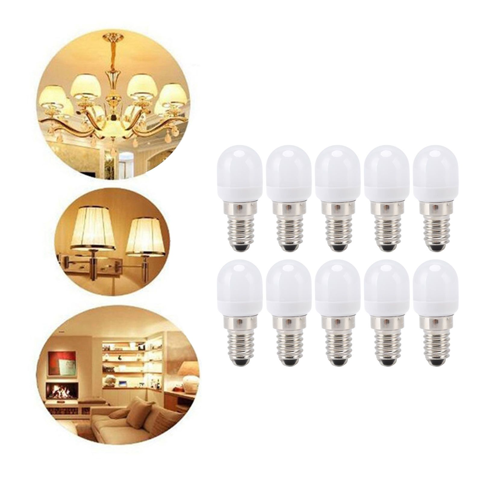 10Pcs E14 Light Bulb Stainless Steel 1.5W 220V LED Bulb for Chandelier Ceiling view 11