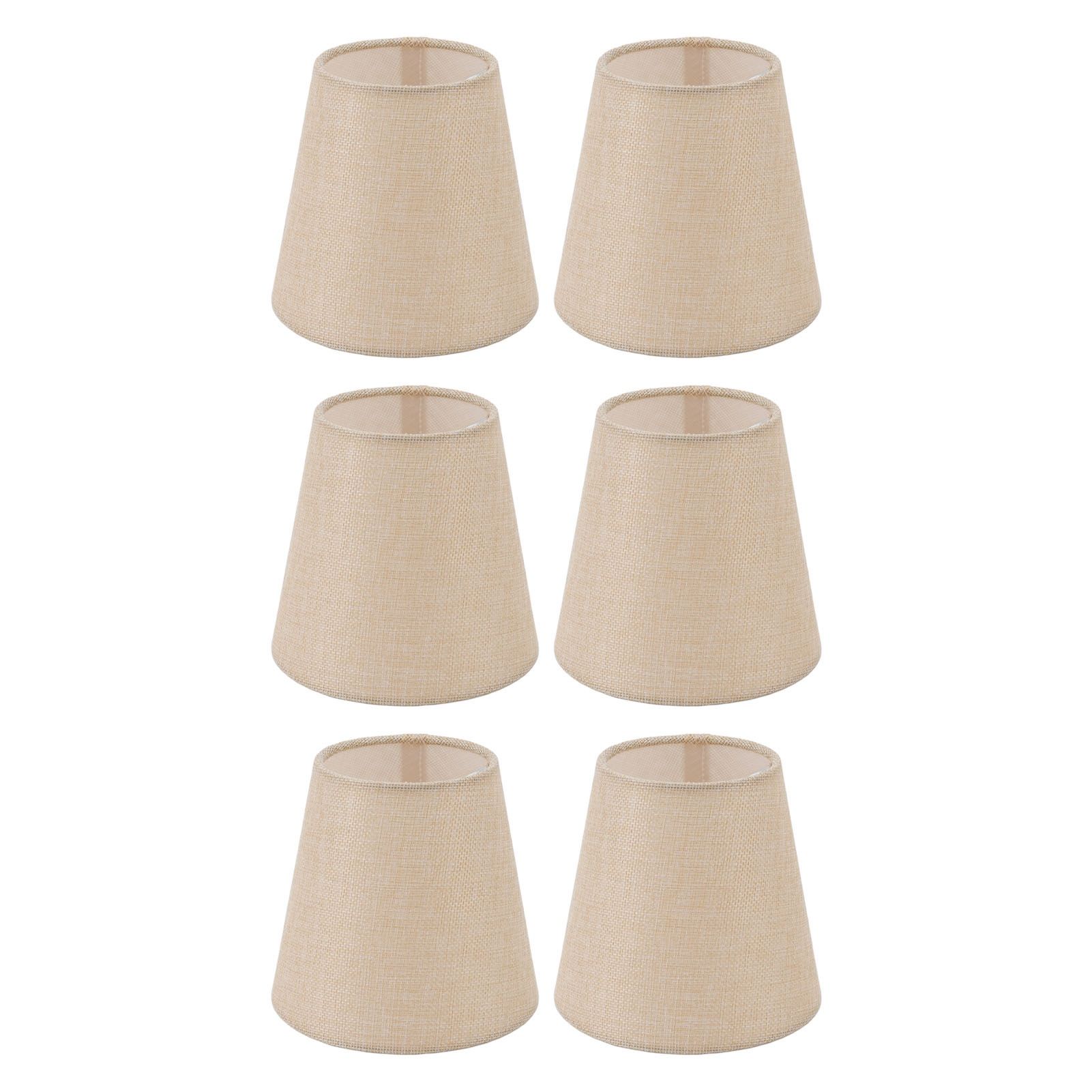 6PCS Linen Fabric Lamp Shade Cover Cylindrical Lampshade with Iron Support for view 4