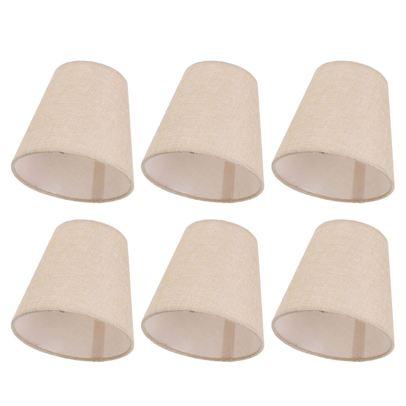 6PCS Linen Fabric Lamp Shade Cover Cylindrical Lampshade with Iron Support for view 5