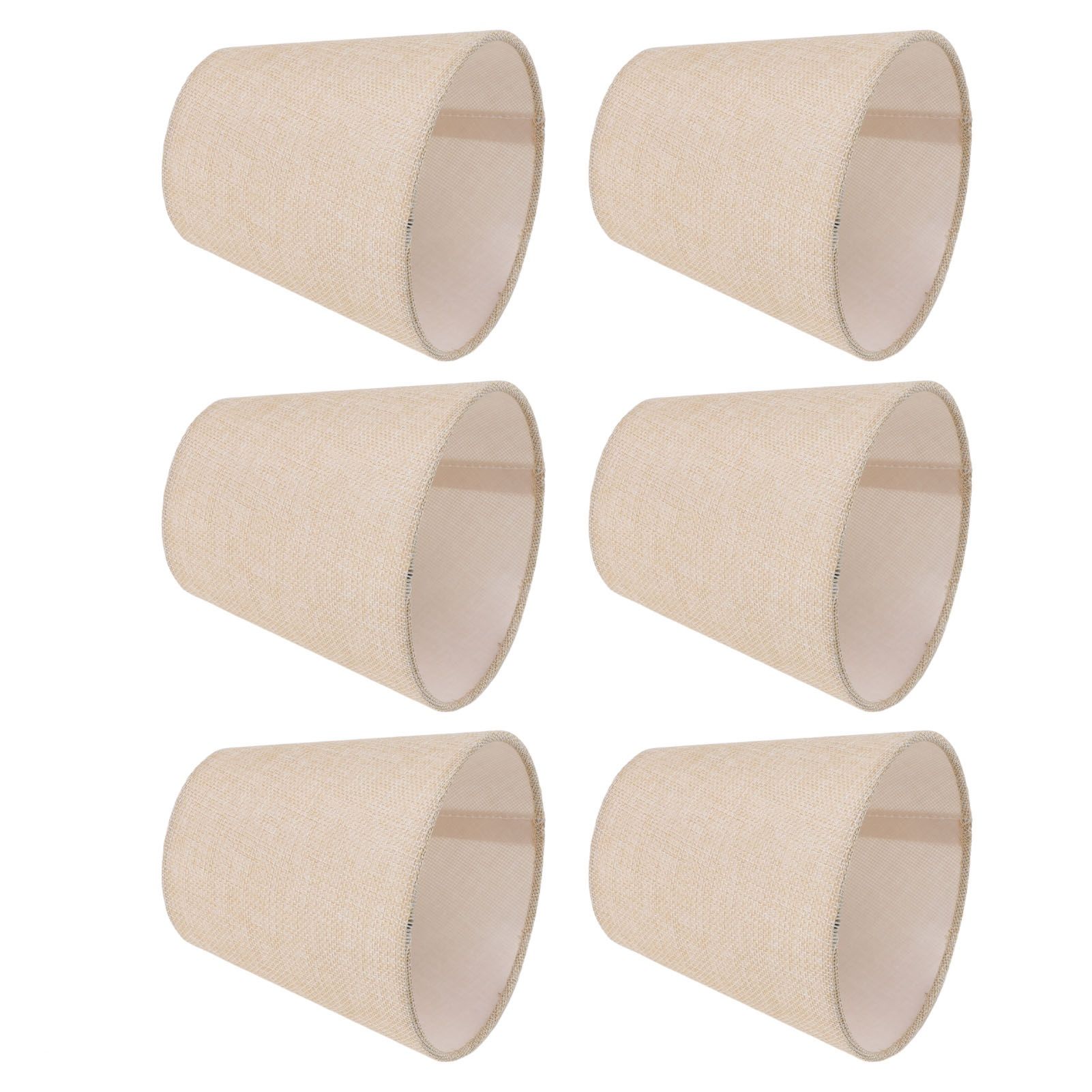 6PCS Linen Fabric Lamp Shade Cover Cylindrical Lampshade with Iron Support for view 6