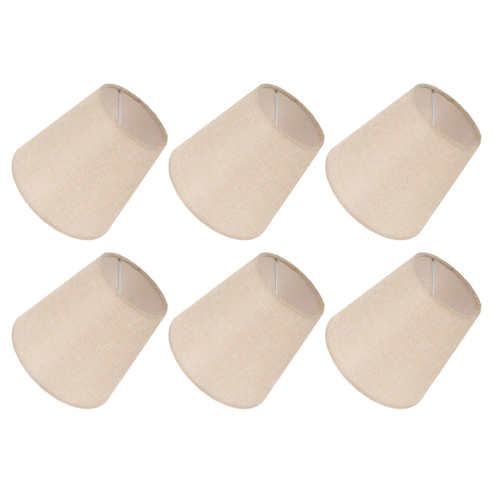 6PCS Linen Fabric Lamp Shade Cover Cylindrical Lampshade with Iron Support for view 8