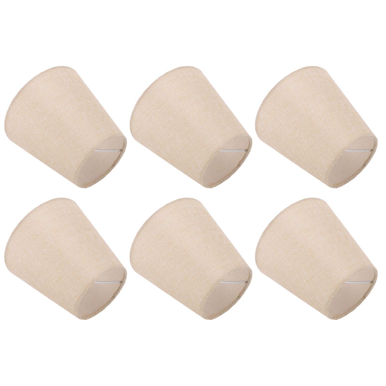 6PCS Linen Fabric Lamp Shade Cover Cylindrical Lampshade with Iron Support for view 10