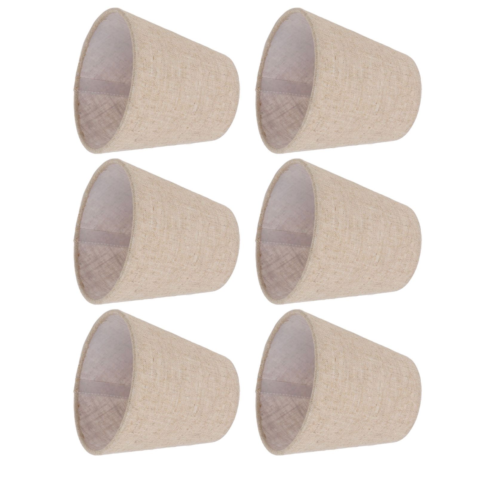 6Pcs Small Lamp Shade Clip On Drum Linen Fabric Lampshade for Candle Bulbs view 8