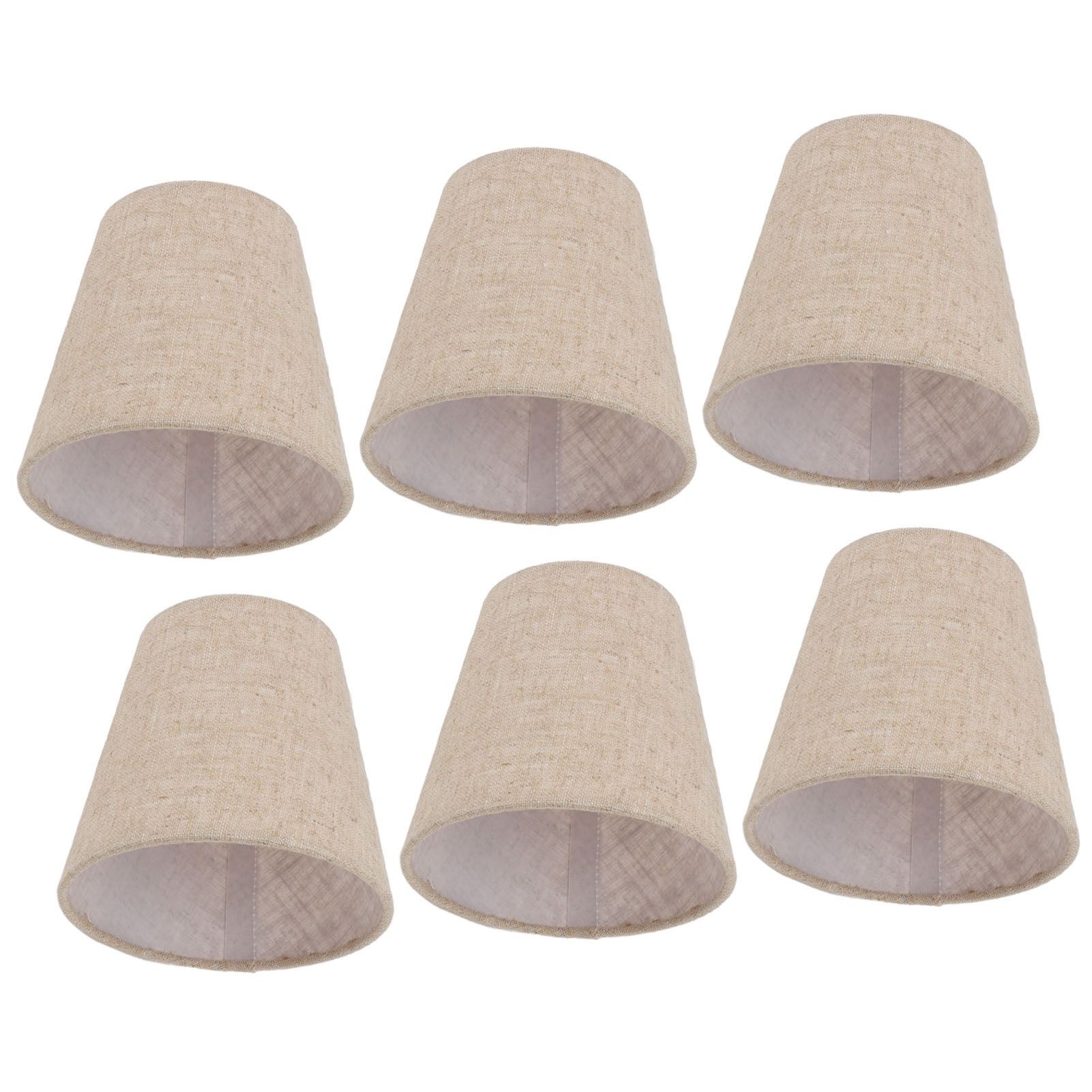 6Pcs Small Lamp Shade Clip On Drum Linen Fabric Lampshade for Candle Bulbs view 9