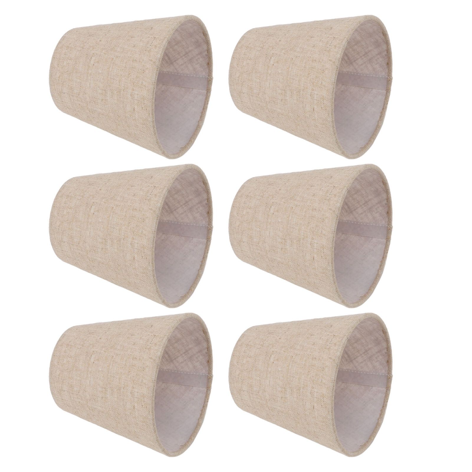 6Pcs Small Lamp Shade Clip On Drum Linen Fabric Lampshade for Candle Bulbs view 10