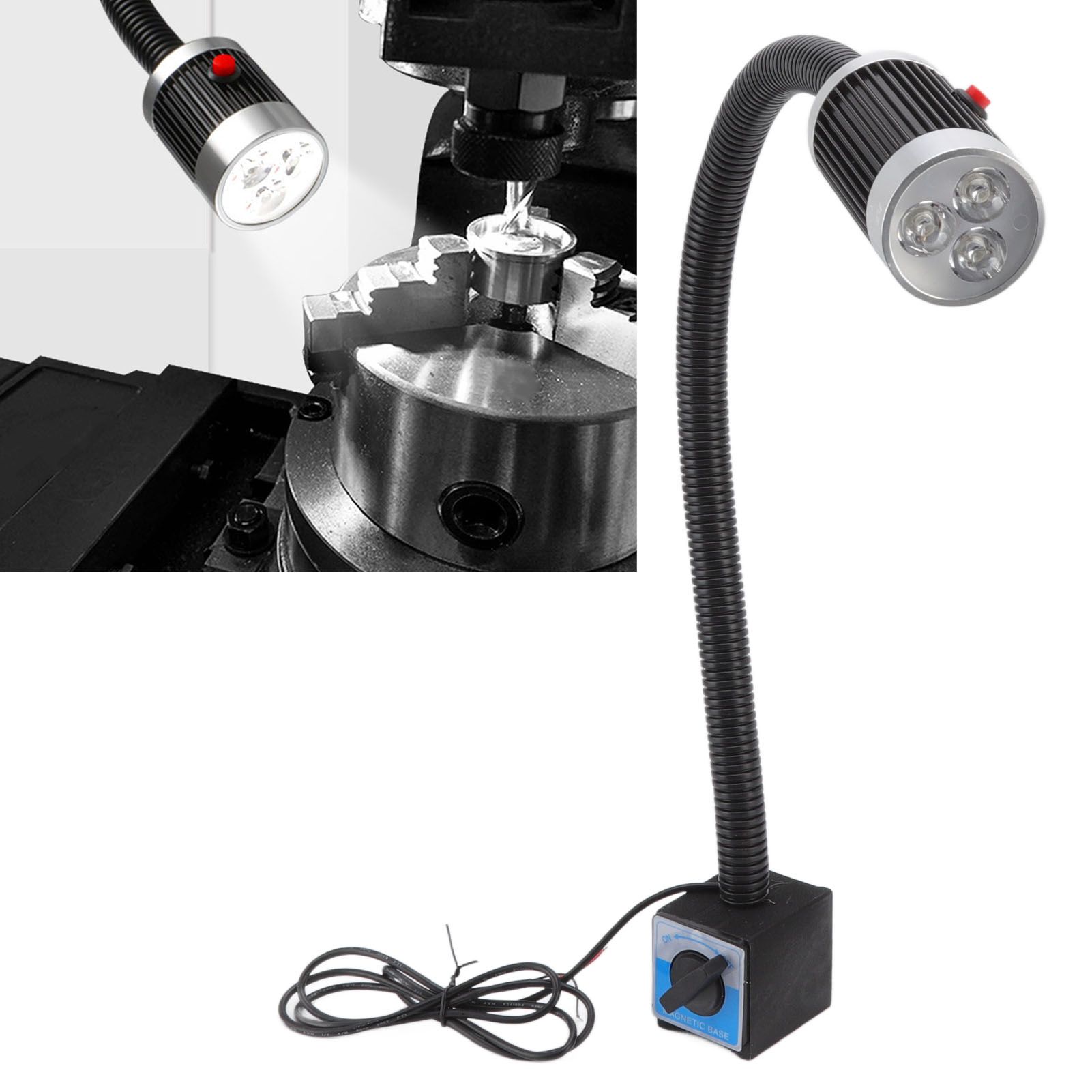 Magnetic Work Light 9W 24V LED Flexible Gooseneck Rustproof Aluminium Magnetic view 11