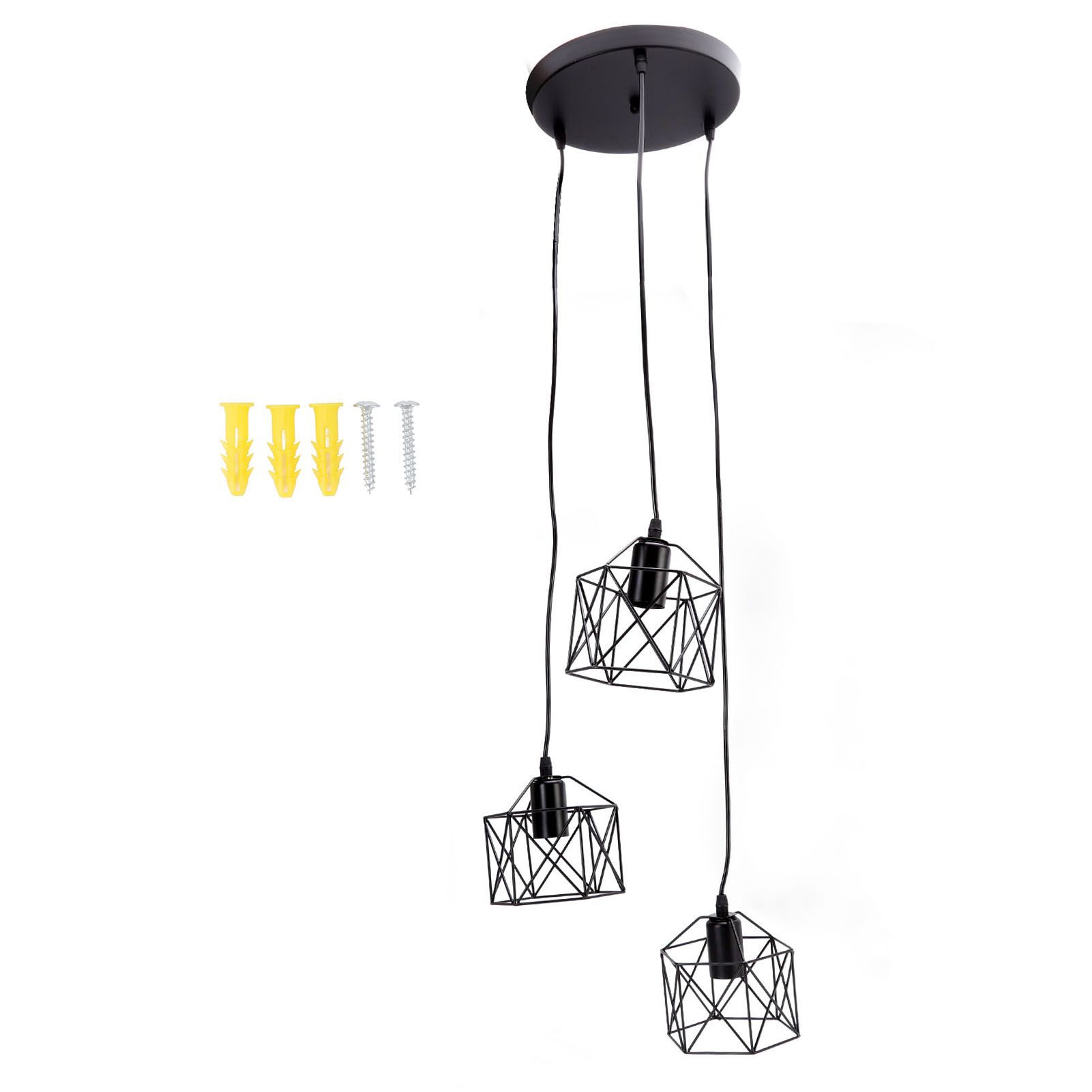 Antique Pendant Lampshade E27 3 Head Retro Unique Style Hanging Light Shade