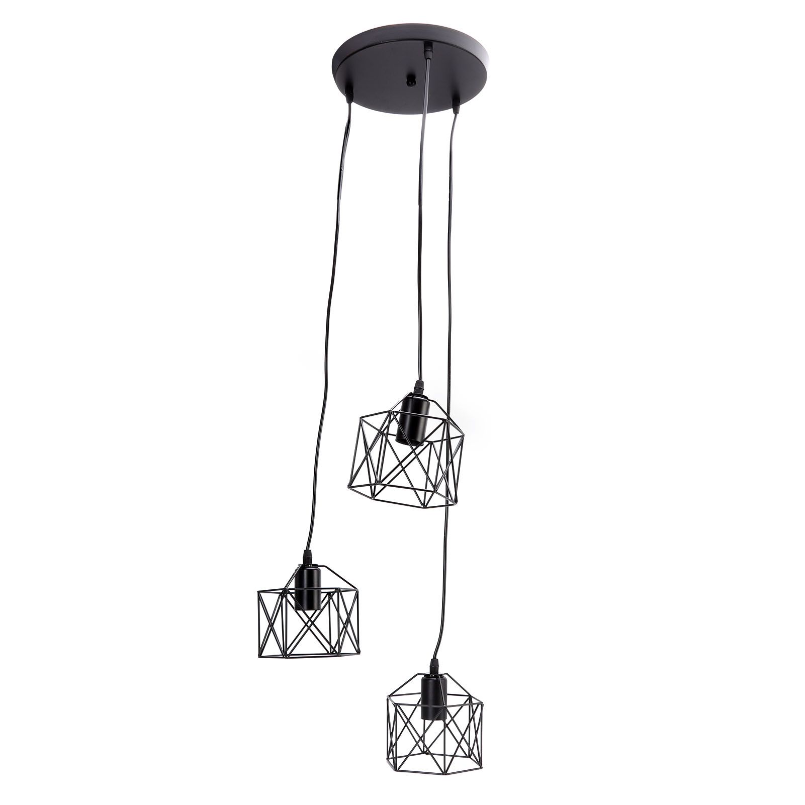 Antique Pendant Lampshade E27 3 Head Retro Unique Style Hanging Light Shade view 2