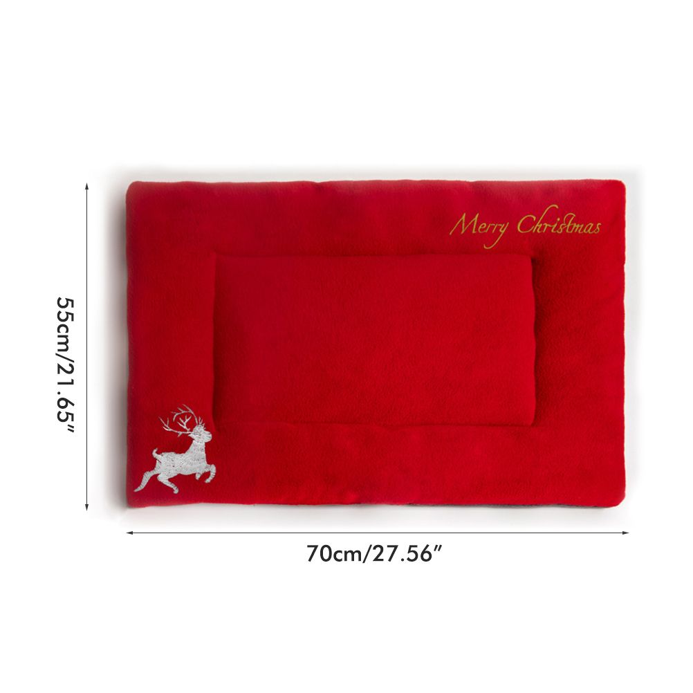 Christmas Theme Pet Cat Dog Bed Mat Pad Soft Warm Thick Kennel Cage Sofa Mat view 2