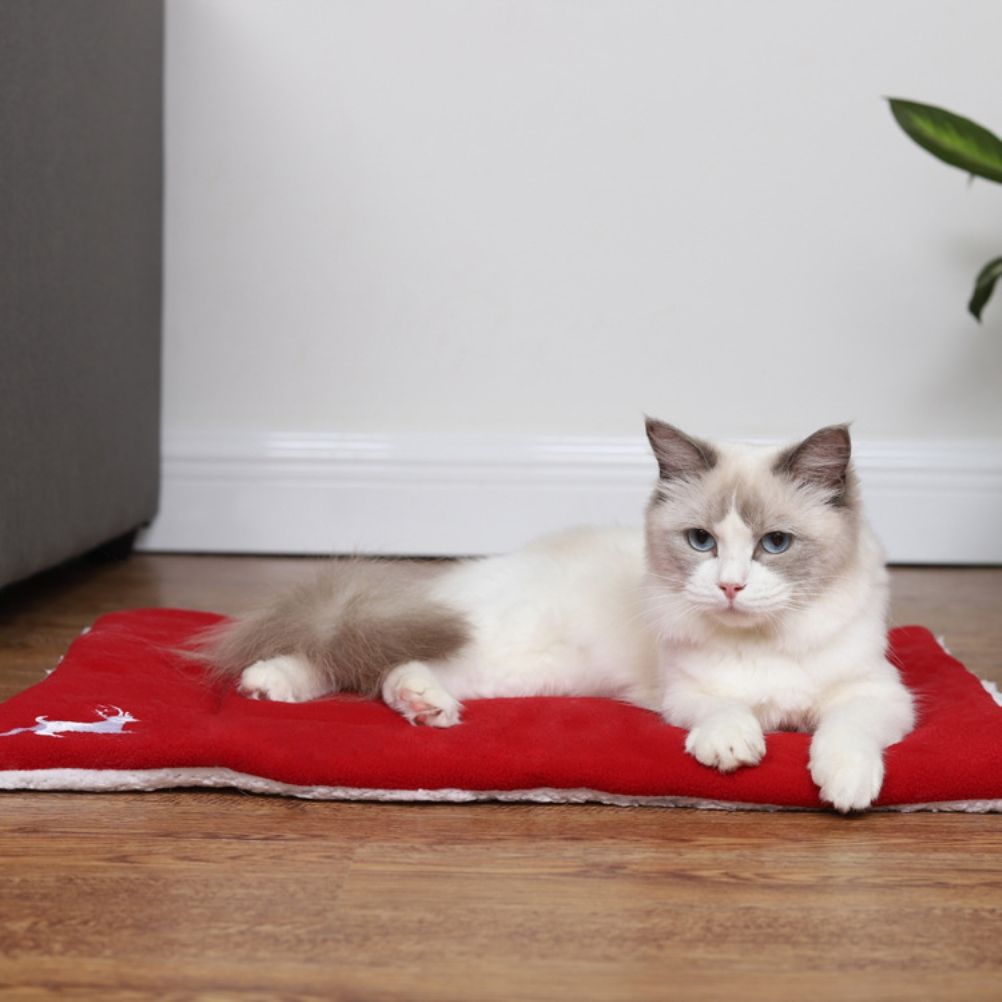 Christmas Theme Pet Cat Dog Bed Mat Pad Soft Warm Thick Kennel Cage Sofa Mat view 3