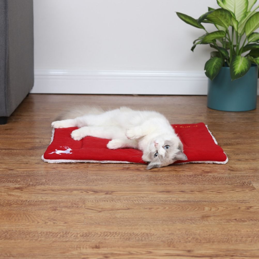Christmas Theme Pet Cat Dog Bed Mat Pad Soft Warm Thick Kennel Cage Sofa Mat view 5