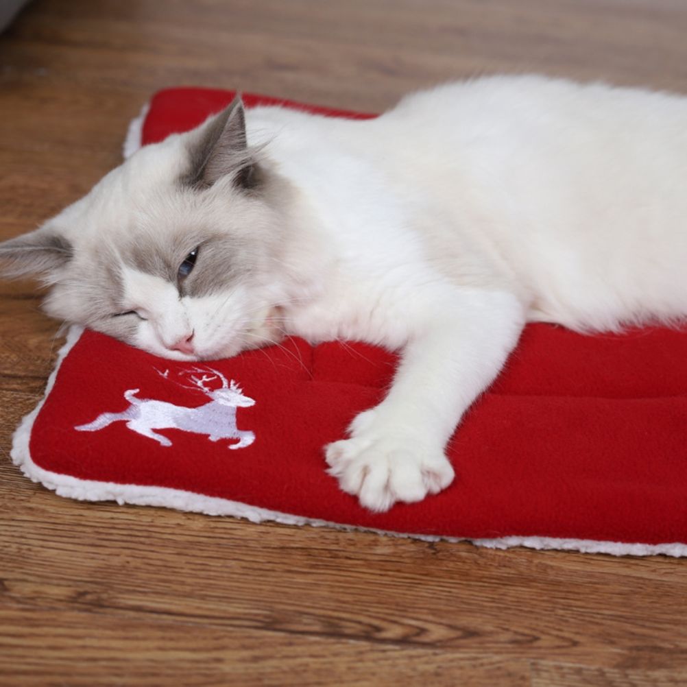 Christmas Theme Pet Cat Dog Bed Mat Pad Soft Warm Thick Kennel Cage Sofa Mat view 6
