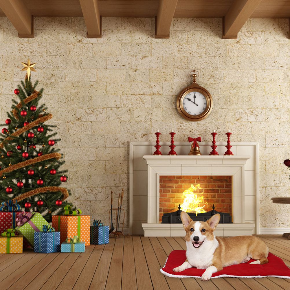 Christmas Theme Pet Cat Dog Bed Mat Pad Soft Warm Thick Kennel Cage Sofa Mat view 8