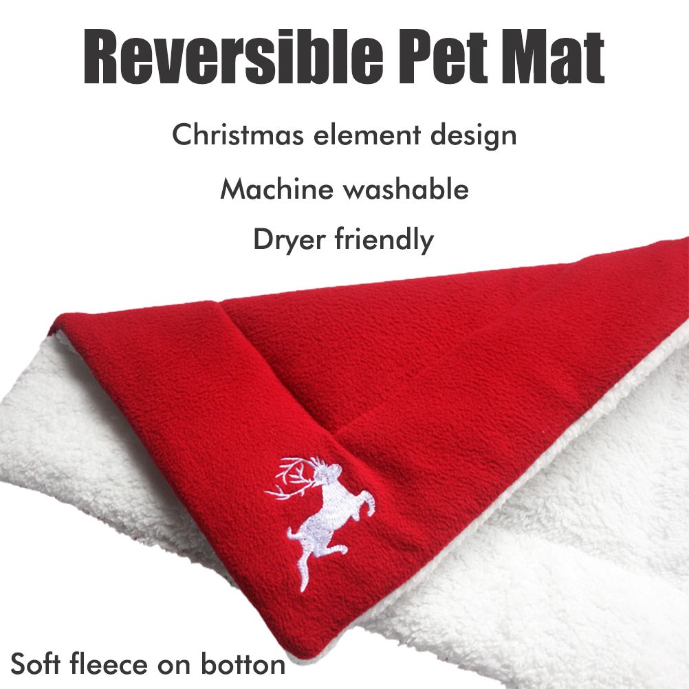 Christmas Theme Pet Cat Dog Bed Mat Pad Soft Warm Thick Kennel Cage Sofa Mat view 10