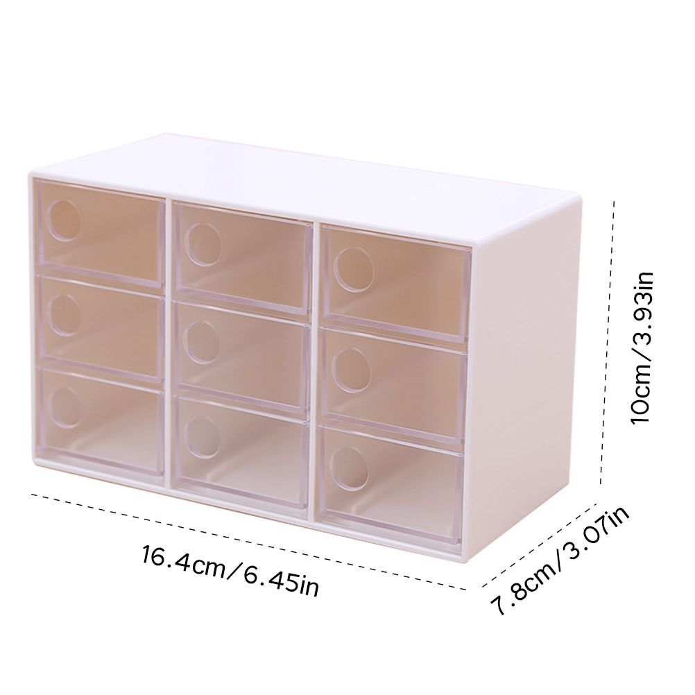 Mini 9 Grid Drawer Desk Storage Box Plastic Storage Organizer for Home Office view 2