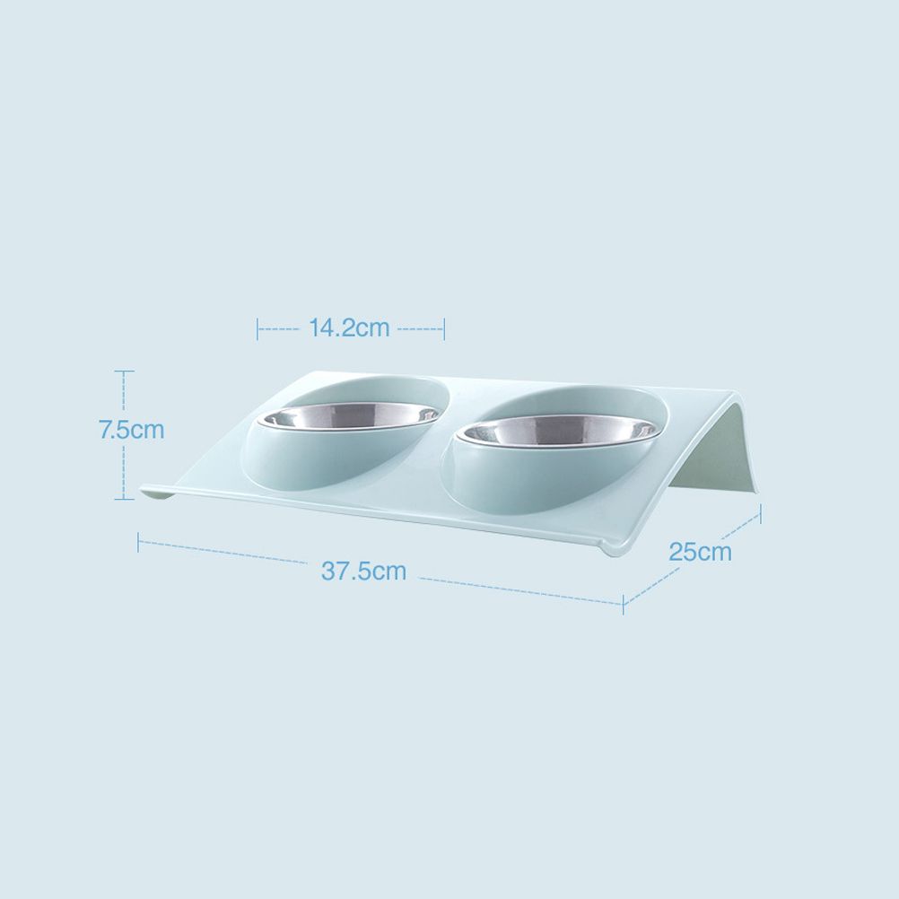 Double Bowls for Dog Stainless Steel Pet Bowl Splashproof Feeding Bowl for Pet view 2