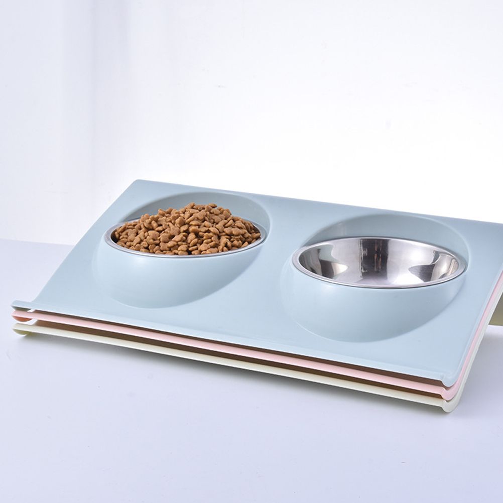 Double Bowls for Dog Stainless Steel Pet Bowl Splashproof Feeding Bowl for Pet view 12