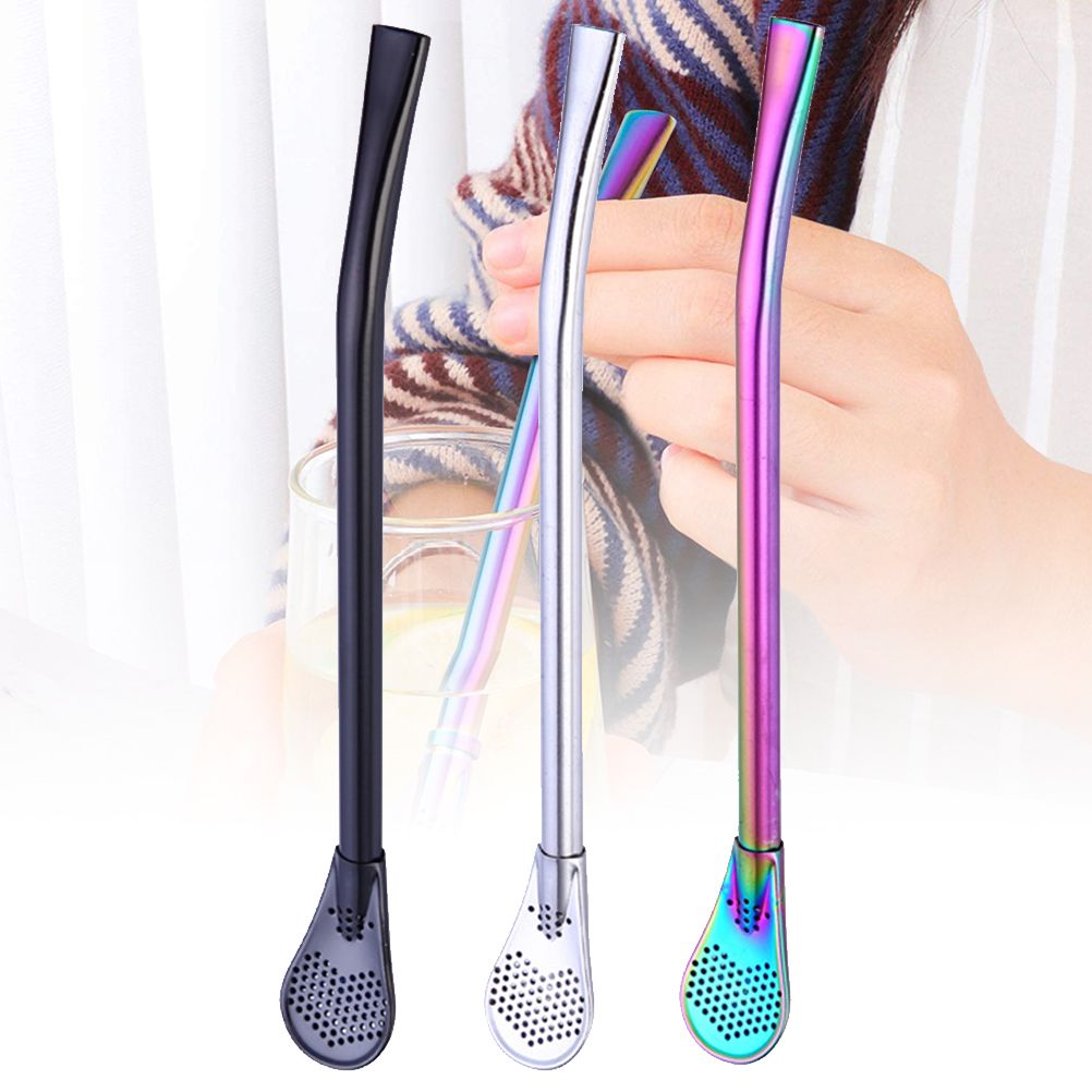 2 in 1 Stainless Steel Straw Spoon Stainless Steel Straw Mate Multifunctional view 7