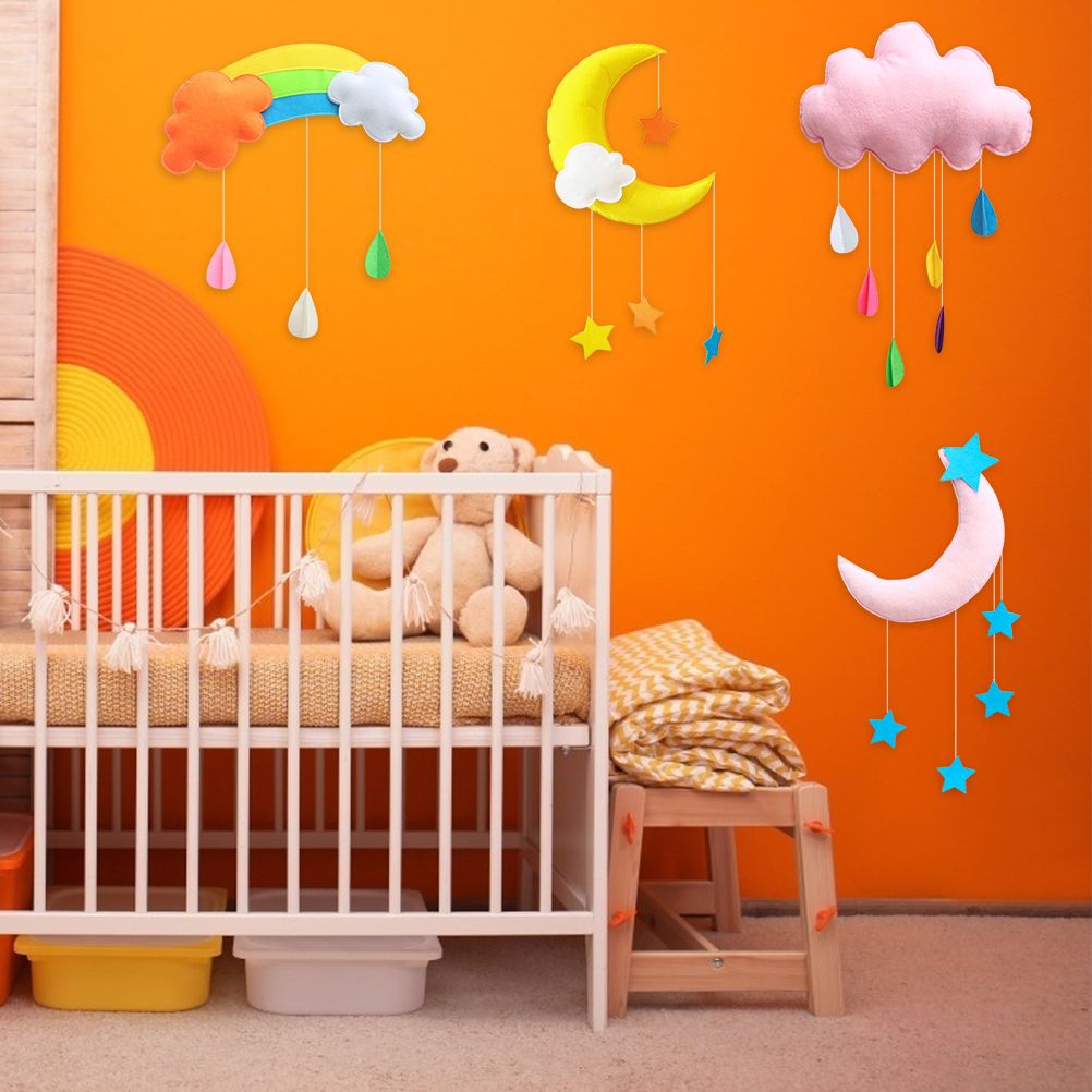 Ceiling Mobile Hanging Cloud Decorations Rainbow Mobile Cloud Ceiling Decor view 3