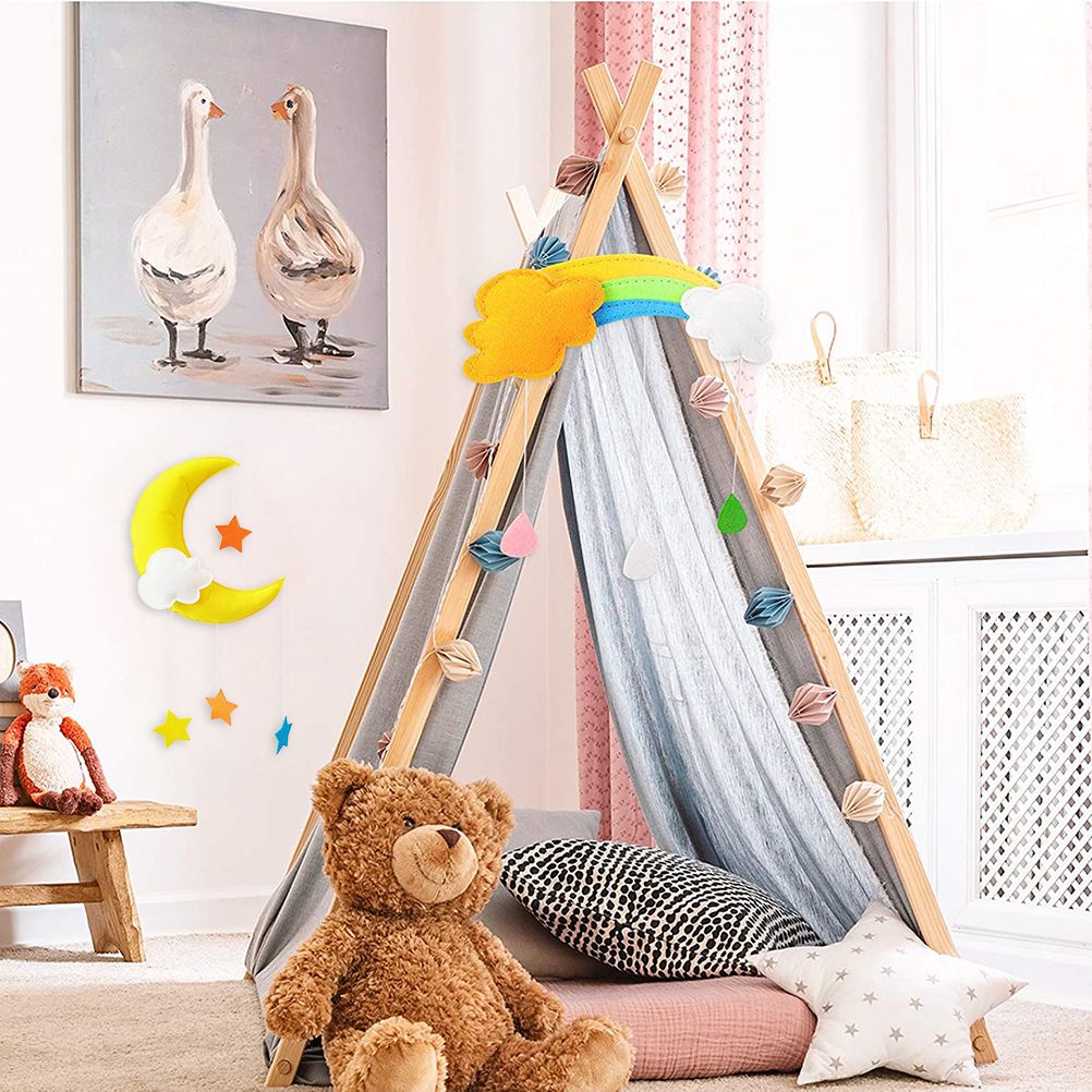 Ceiling Mobile Hanging Cloud Decorations Rainbow Mobile Cloud Ceiling Decor view 5