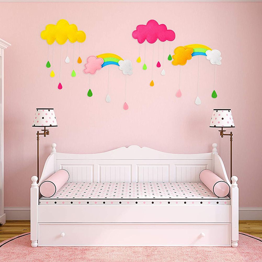 Ceiling Mobile Hanging Cloud Decorations Rainbow Mobile Cloud Ceiling Decor view 6