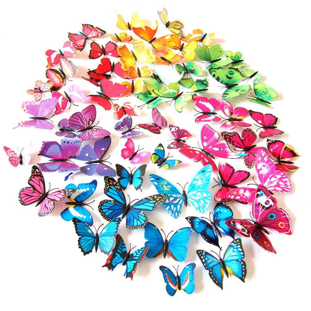 12Pcs 3D Stereoscopic Butterfly Wall Stickers Home Living Room Decor view 4