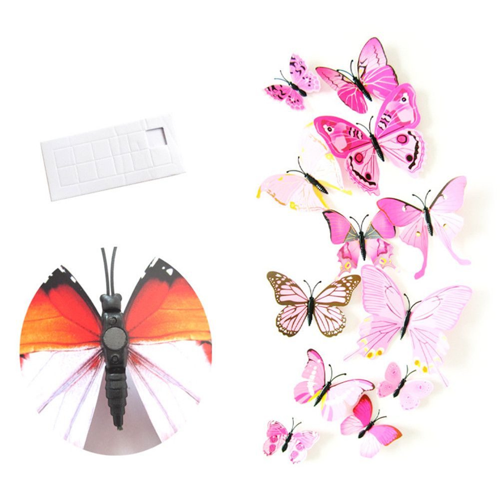12Pcs 3D Stereoscopic Butterfly Wall Stickers Home Living Room Decor view 5