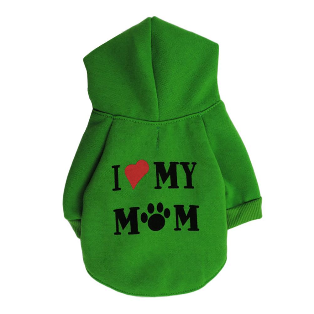 Dog Clothes I Love My Mom Printed Hoodie Puppy Sweatshirt Warm Puppy Clothes view 5
