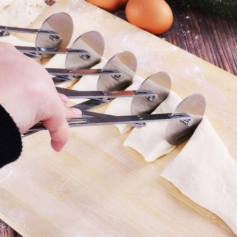 3 Wheel/5 Wheel Pastry Cutter Pizza Cutter Stainless Steel Expandable Pizza view 2