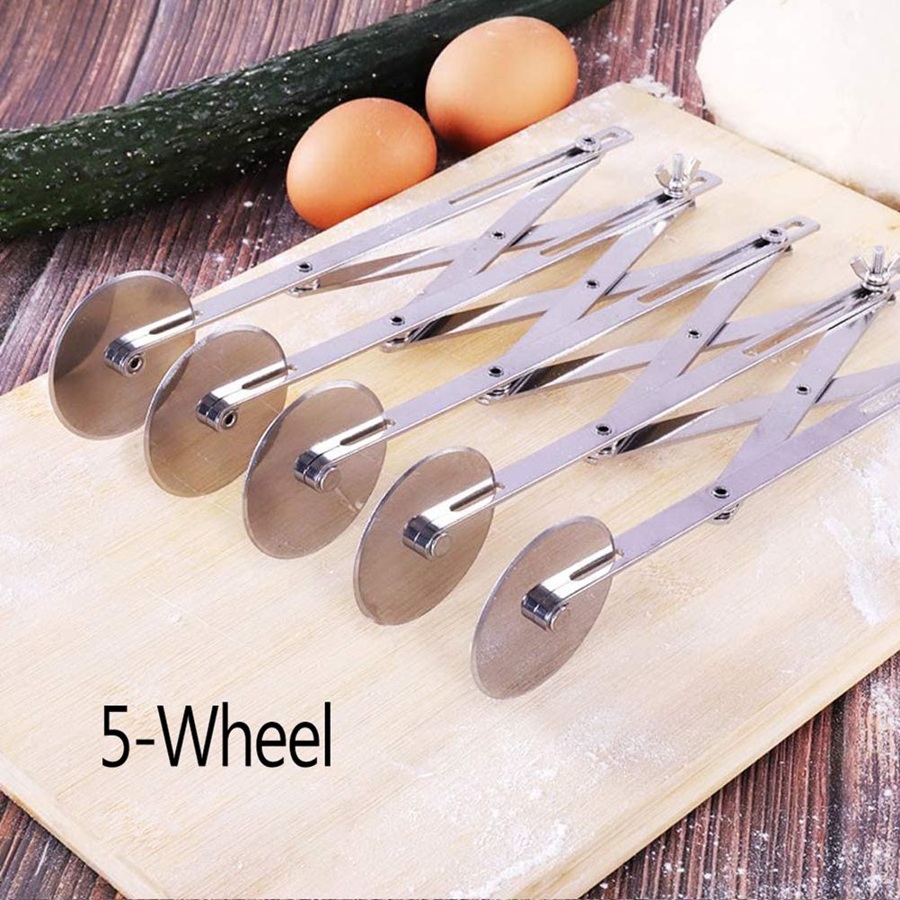 3 Wheel/5 Wheel Pastry Cutter Pizza Cutter Stainless Steel Expandable Pizza view 4