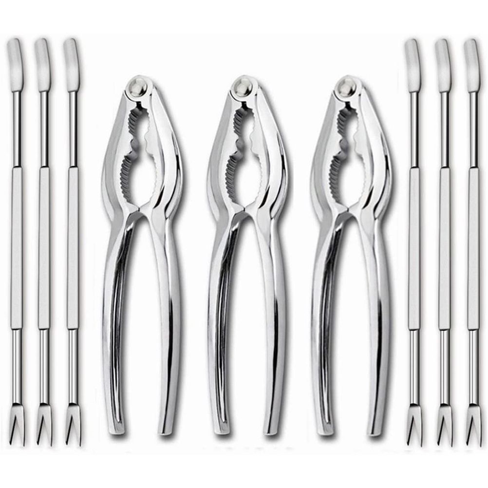 12PCS Seafood Tools Crab Sheller Forks Set Opener Shellfish Lobster Leg