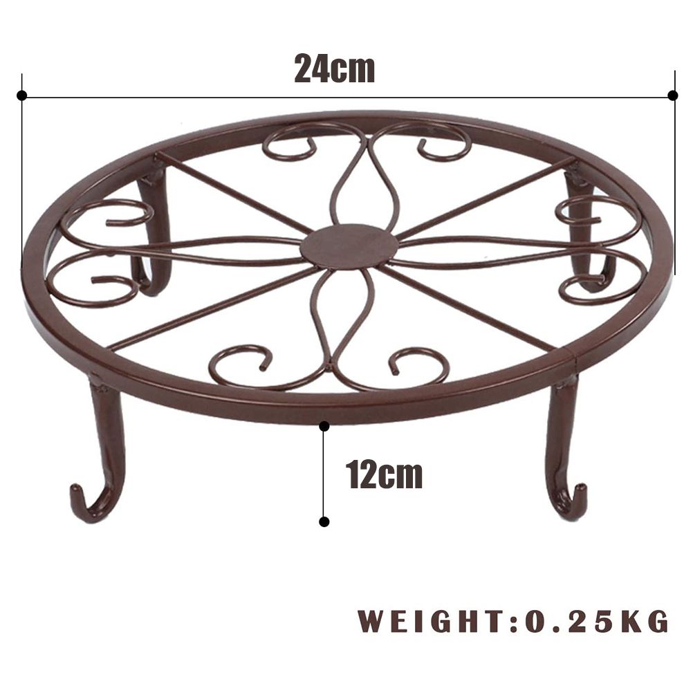 Classic Metal Iron Art Plant Pot Stand Flowerpot Base Holder Rack Indoor view 6